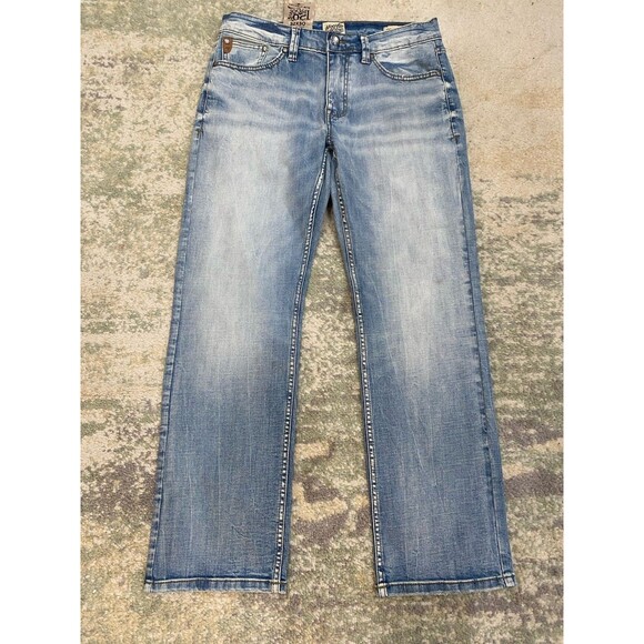 NWT NEW Moon Shine Spirit Jeans Men's 32x30 120 Proof Slim Straight Light Wash - Picture 1 of 11